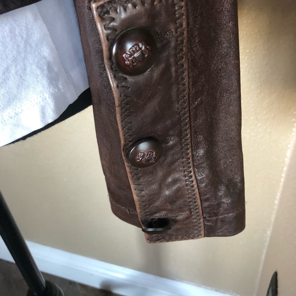 Brown leather jacket size small - Picture 4 of 6